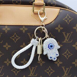 Authentic LV Gold Padlock & Key 🔑 Unbranded Evil Eye Bag Charm / Keychain Combo